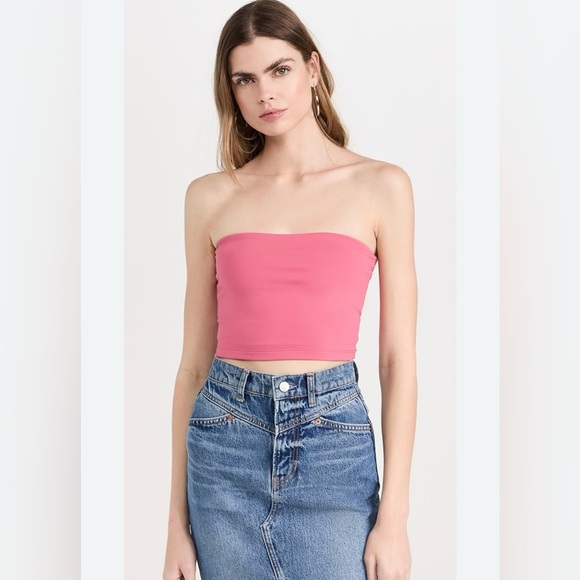NEW Susana Monaco Core Cropped Tube Top Pink Size L - Picture 2 of 10